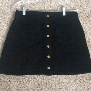 Black velvet skirt